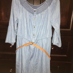 Child Blue Jean Off The Shoulder Dress